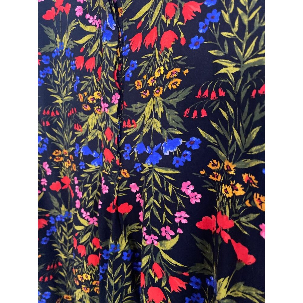 Old Navy Womens Floral Print Long Sleeve Tunic Shirt Size XL Black Multicolor - Picture 5 of 5